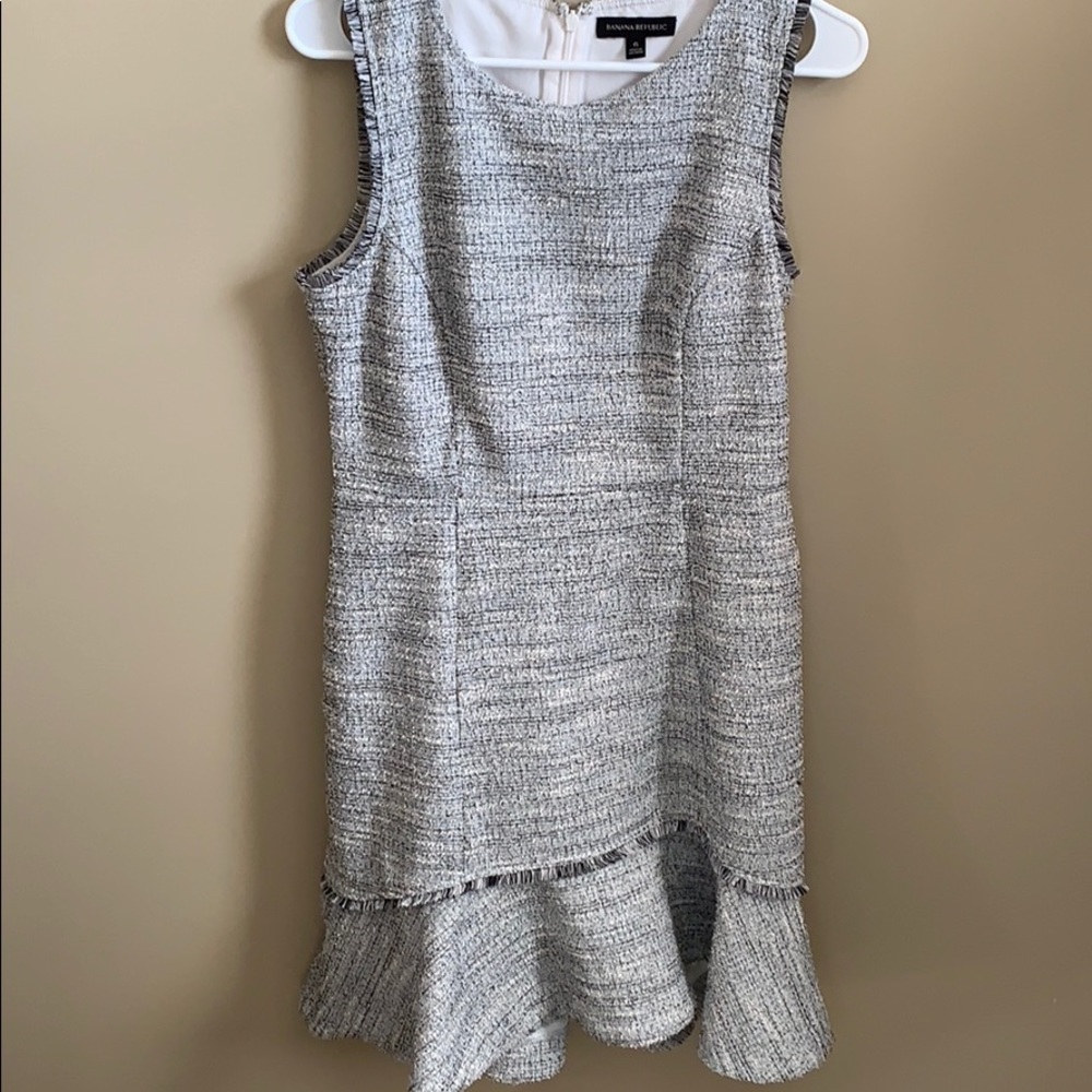 Banana Republic Black and white textured dress